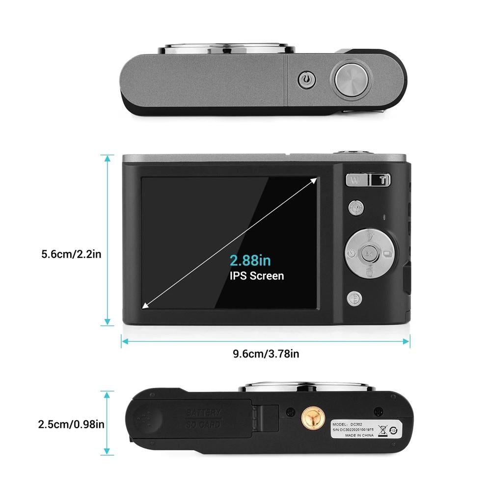 2.7k Full Hd 44mp 16x Zoom 2.88 Digital Camera for Kids - Silver
