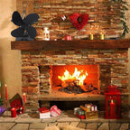 Efficient 4-blade Heat-powered Stove Fan - Aluminum - Silver
