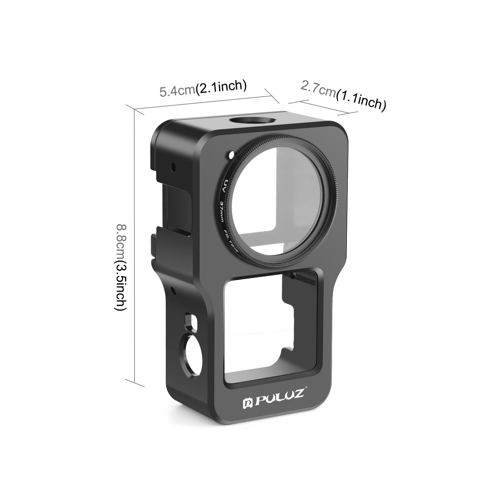 Aluminum Cage for Dji Action 2 - Cnc Alloy - Titanium Color