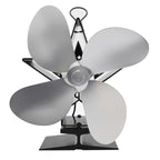 Efficient 4-blade Heat-powered Stove Fan - Aluminum - Bronze