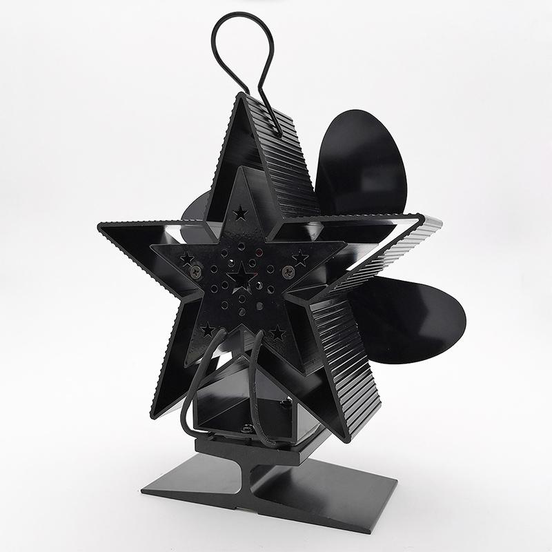 Efficient 4-blade Heat-powered Stove Fan - Aluminum - Bronze