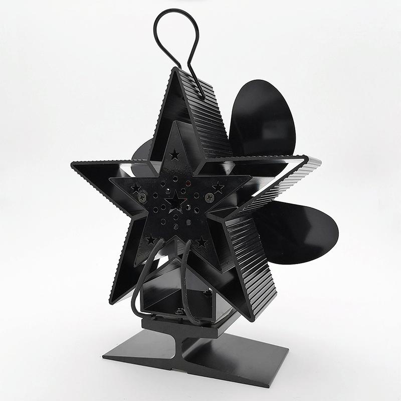 Efficient 4-blade Heat-powered Stove Fan - Aluminum - Bronze