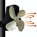 4-blade Heat Powered Fireplace Stove Fan - Aluminum - Bronze