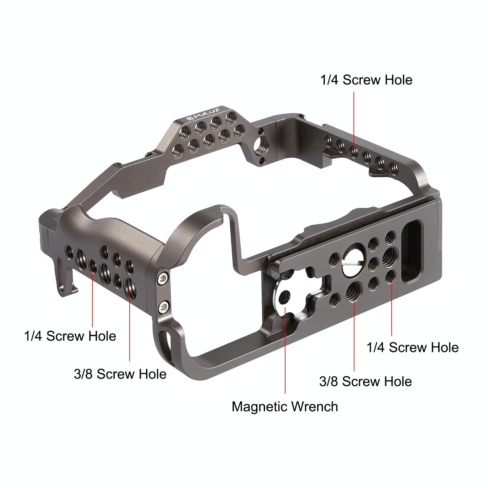 Video Camera Cage Stabilizer - Handleless Bronze for Canon Eos R5 / R6