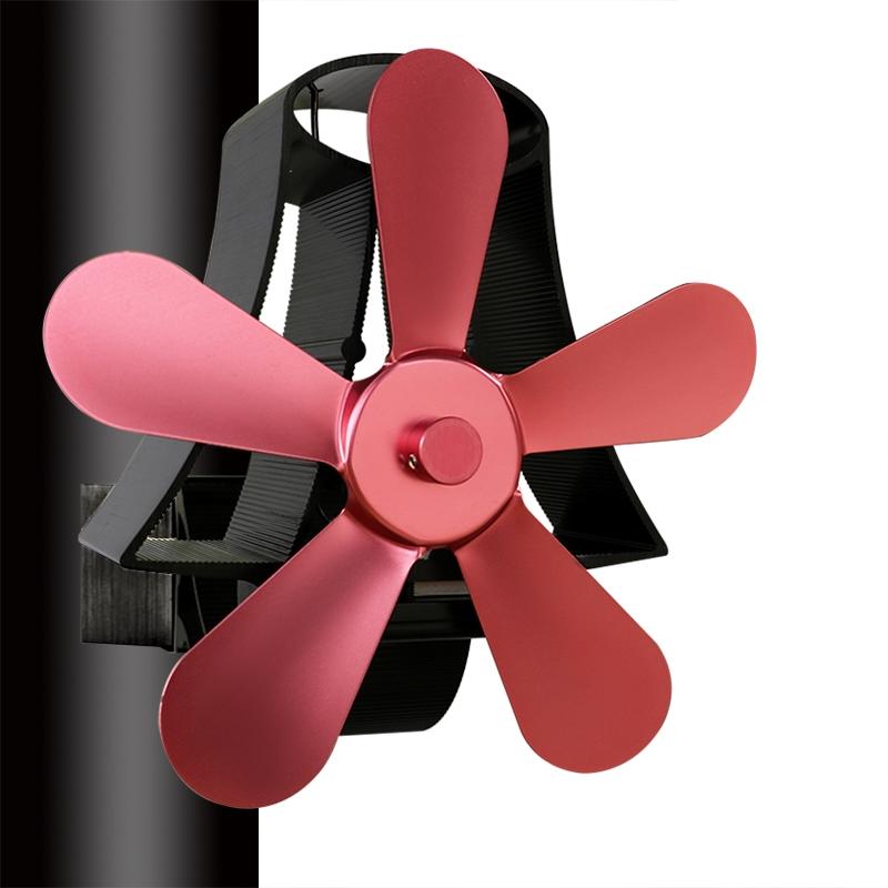 High Temp 5-blade Heat Powered Stove Fan for Fireplaces - White