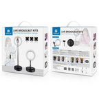 10.2 Dual-colour Led Ring Light with Usb Bluetooth Remote and Phone Holder - White