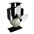 High-temp Metal Heat-powered Stove Fan - 3 Blades - White
