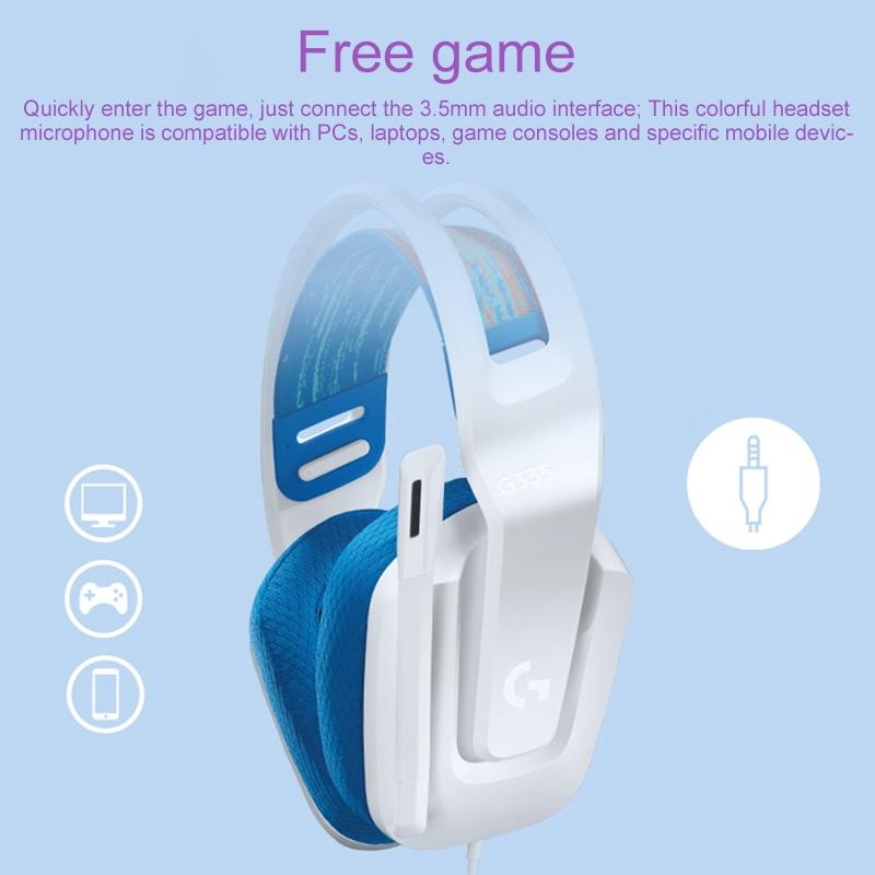Foldable Wired Gaming Headset With Mic - White