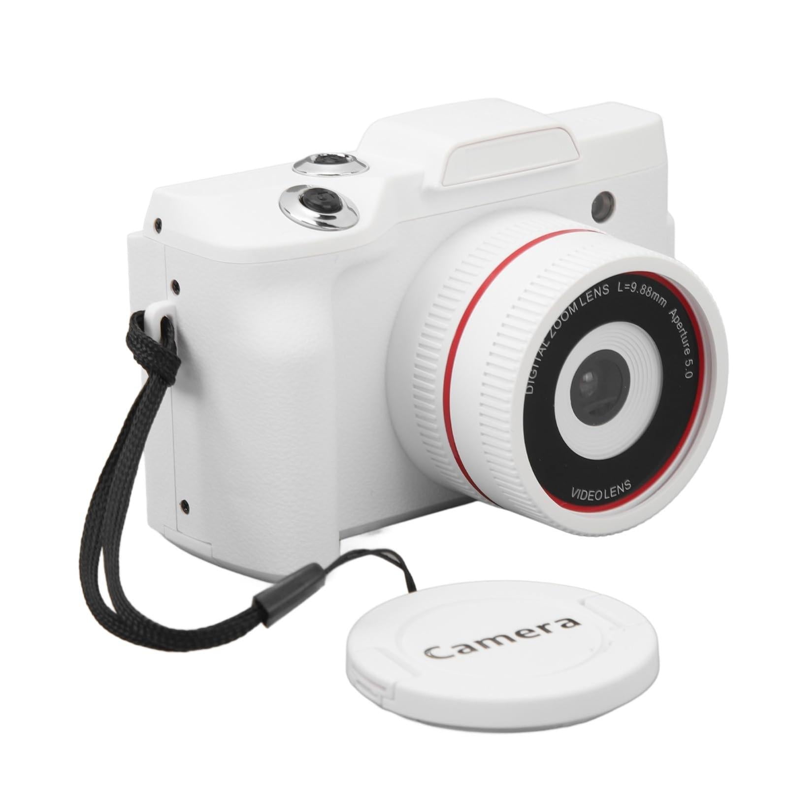 Hd 720p Recording Flip Screen Digital Camera with Interchangeable Lens and Infrared Lens - White