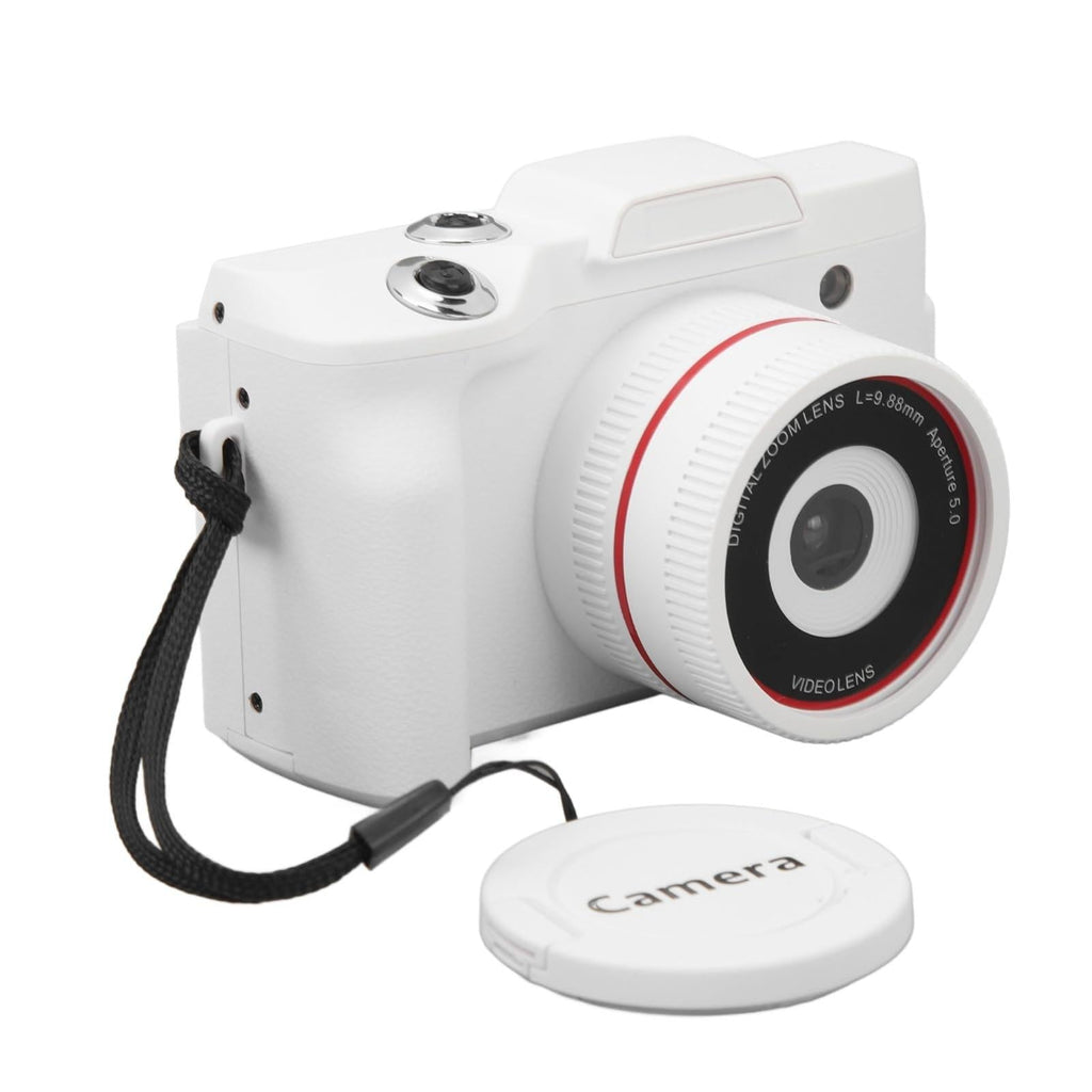 Hd 720p Recording Flip Screen Digital Camera with Interchangeable Lens and Infrared Lens - White