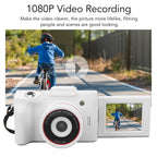 Hd 720p Recording Flip Screen Digital Camera with Interchangeable Lens and Infrared Lens - White