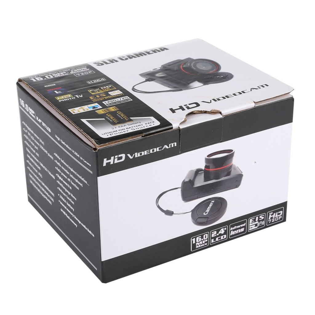 Hd 720p Recording Flip Screen Digital Camera with Interchangeable Lens and Infrared Lens - White