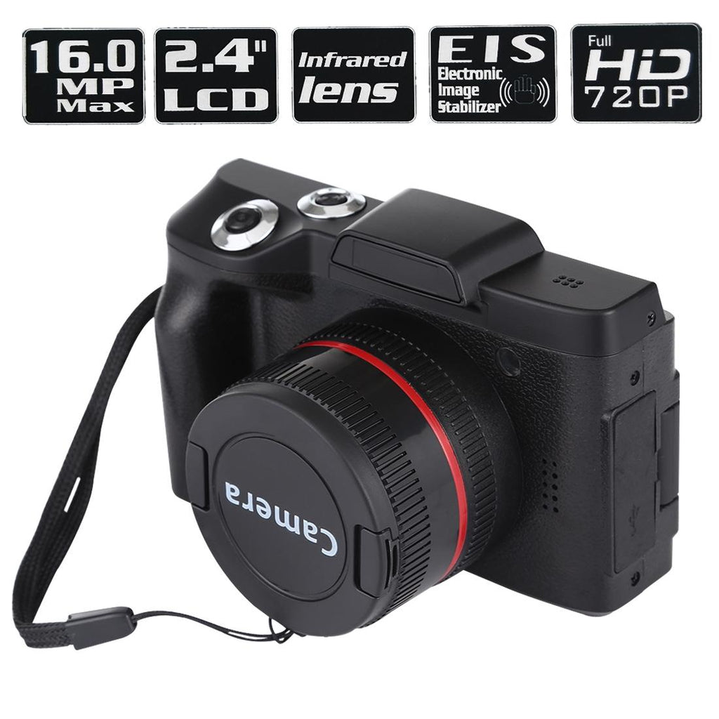 Hd 720p Recording Flip Screen Digital Camera with Interchangeable Lens and Infrared Lens - White