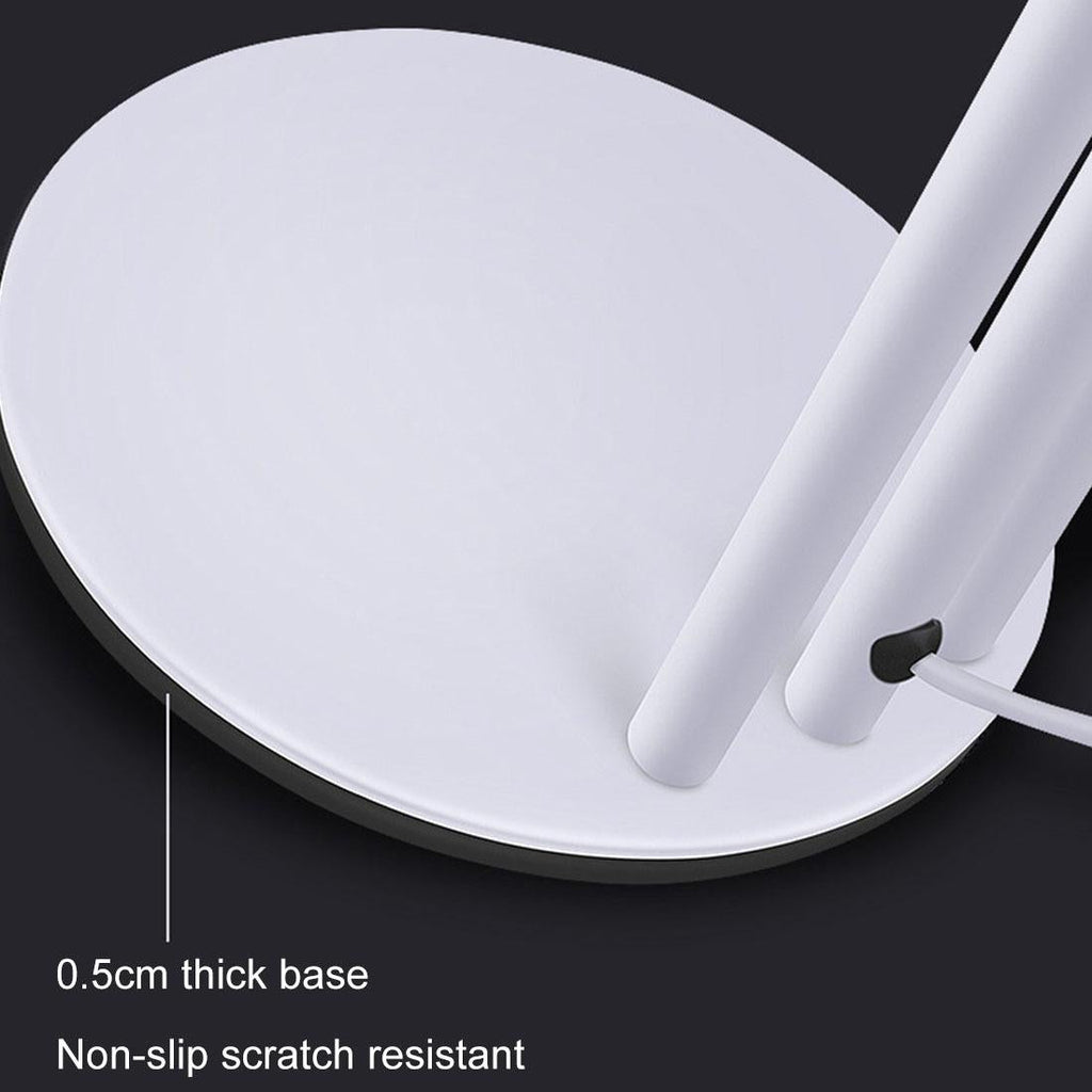 Universal Cell Phone Holder with Selfie Ring Light Microphone Clip & 3-colour Light Adjustment for Studio Recording Live Broadcast Ktv White