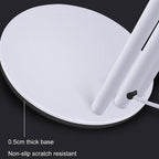 Universal Cell Phone Holder with Selfie Ring Light Microphone Clip & 3-colour Light Adjustment for Studio Recording Live Broadcast Ktv White