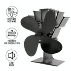 Eco-friendly Heat Powered Stove Fan for Wood / Gas / Pellet Stoves - White