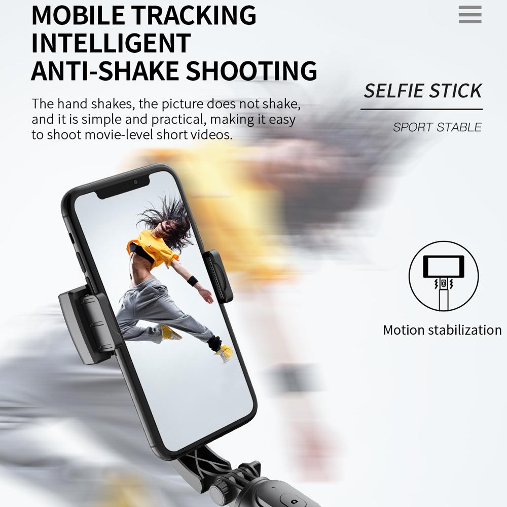 Bluetooth Gimbal Stabilizer with Remote and Tripod - White