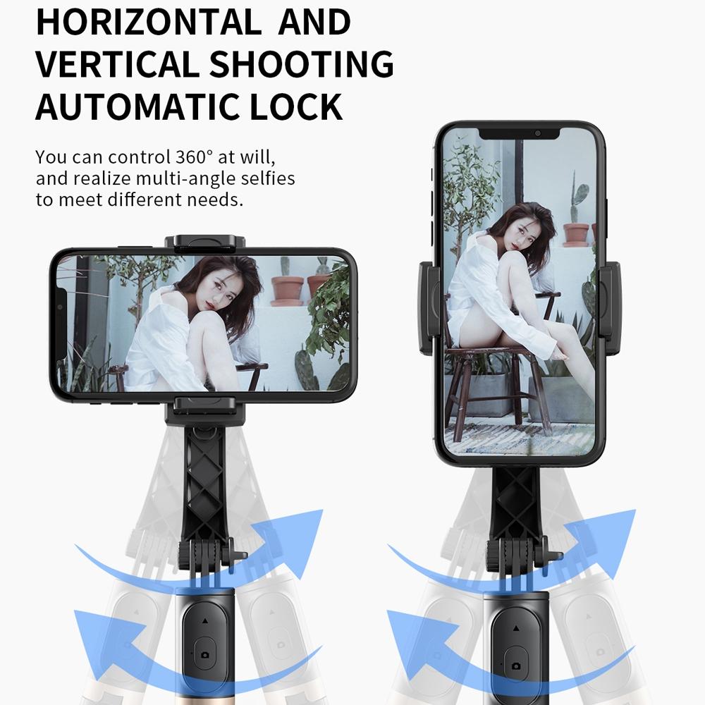 Bluetooth Gimbal Stabilizer with Remote and Tripod - White