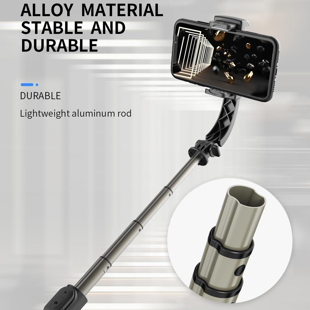 Bluetooth Gimbal Stabilizer with Remote and Tripod - White