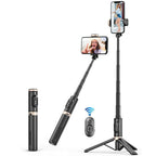 Reinforced Bluetooth Remote Control Selfie Stick with Hidden Design - White