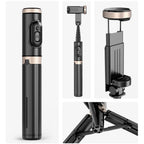 Reinforced Bluetooth Remote Control Selfie Stick with Hidden Design - White