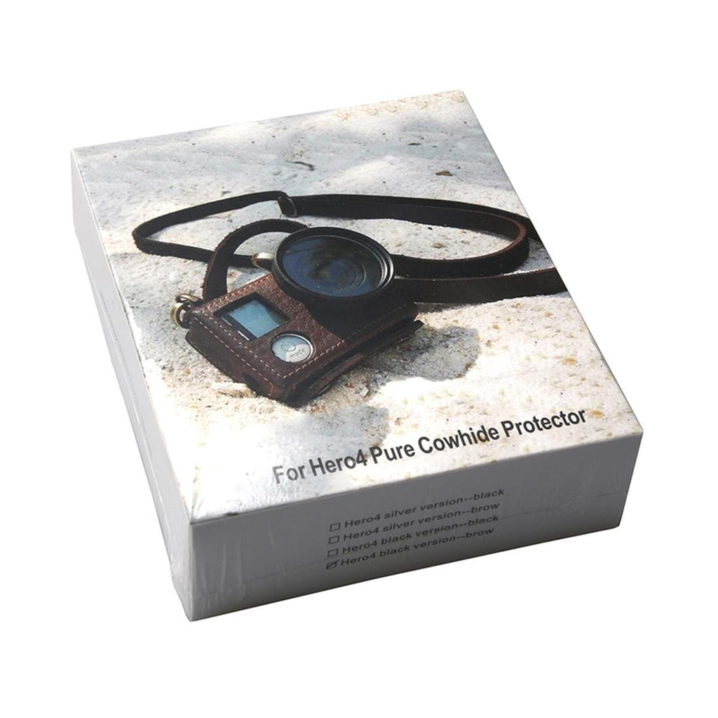 Genuine Leather Protective Case for Gopro Hero4 with Litchi Texture and Sling