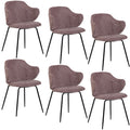 Set of 2 Dining Chairs with Corduroy Cord Fabric in Pink