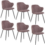 Set of 2 Dining Chairs with Corduroy Cord Fabric in Pink