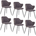 Set of 2 Dining Chairs with Corduroy Cord Fabric in Dark Grey Lincoln