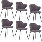 Set of 2 Dining Chairs with Corduroy Cord Fabric in Dark Grey Lincoln