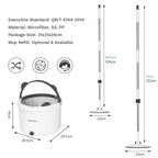 Premium Microfiber Round Mop Bucket Set w/ Clean & Dirty Water Separation 360 Degree - White