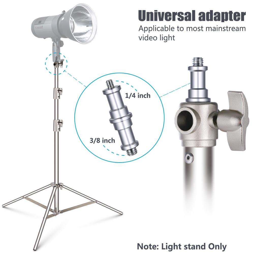 1Pcs Hridz 260cm Stainless Steel Heavy Duty with 1/4" to 3/8" adapter for Studio Softbox, Monolight and Other Photographic Equipment - 1-Stand
