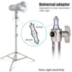 1Pcs Hridz 260cm Stainless Steel Heavy Duty with 1/4" to 3/8" adapter for Studio Softbox, Monolight and Other Photographic Equipment - 1-Stand