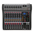 Hridz CT-80S Professional Audio Mixer â€“ 8 Channels Bluetooth USB Mixer with Effects, 48V Phantom Power, and Built-in Sound Card, 8 Channels Audio Sound Mixer Mixing DJ Console USB with 48V Phantom Power