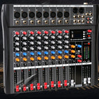 Hridz CT-80S Professional Audio Mixer â€“ 8 Channels Bluetooth USB Mixer with Effects, 48V Phantom Power, and Built-in Sound Card, 8 Channels Audio Sound Mixer Mixing DJ Console USB with 48V Phantom Power