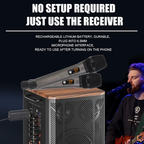 Hridz rechargeable UHF dual channel wireless microphone system for performances
