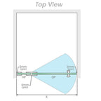 90x80cm Corner Frameless Shower Screen with Gold Brackets and SS Hinges, Round Handle