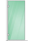 90x80cm Corner Frameless Shower Screen with Gold Brackets and SS Hinges, Round Handle