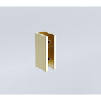 90x80cm Corner Frameless Shower Screen with Gold Brackets and SS Hinges, Round Handle