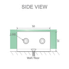 90x80cm Corner Frameless Shower Screen with Gold Brackets and SS Hinges, Round Handle
