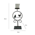 Pillar Candleholder w 2 Birds 46cm