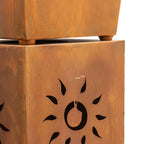 Set 2 Nested Square Pilla Rust 'Sunsihine' Planters 93cm, 86cm