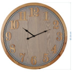 Contemporary Grey Timber Wall Clock 60cm