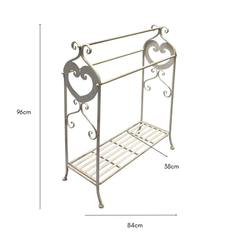 Large Fleur Towel Stand w Shelf 96cm