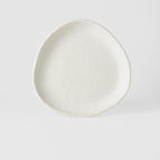Onigiri Shaped Plate 25cm Shell White Glaze