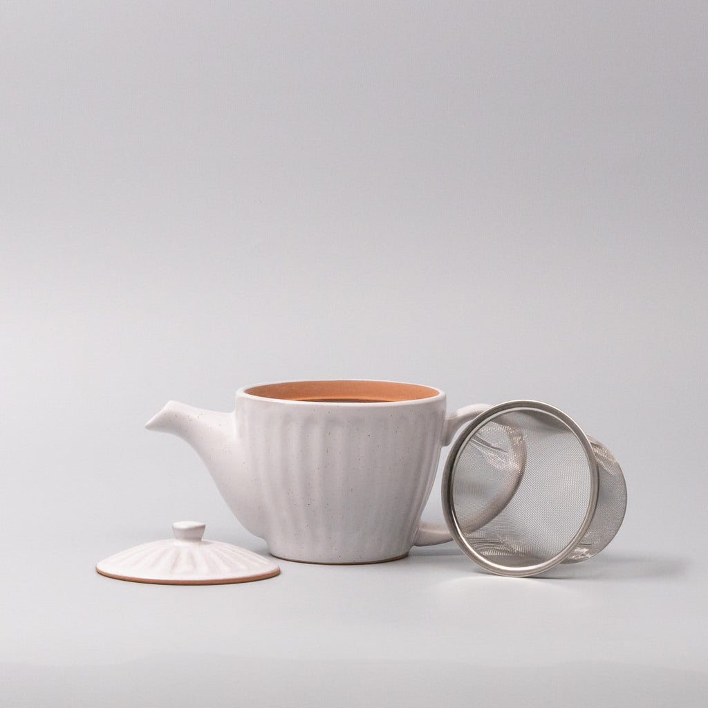 Teapot 480ml Speckled White Ridge Glaze