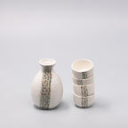 Sake Set for Four 330ml White Abacus Glaze