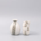 Sake Set for Four 330ml White Abacus Glaze