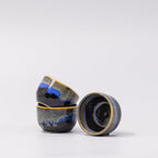 Sake Set for Four 330ml Black Blue Glaze