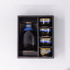Sake Set for Four 330ml Black Blue Glaze